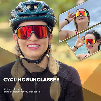 SCVCN Cycling Glasses - UV400 MTB Sunglasses for Men and Women, Outdoor Sports Bicycle Eyewear for Road Biking