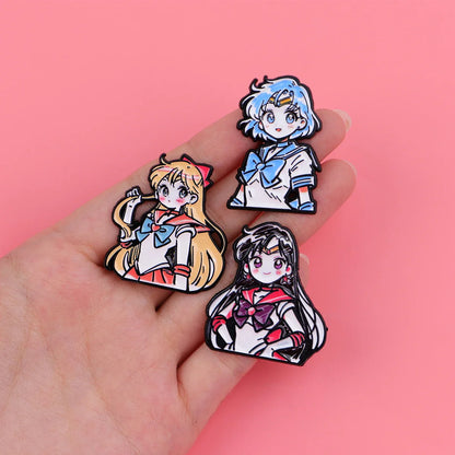 Cartoon Anime Enamel Brooch Pins – Kawaii Metal Badge Jewelry for Clothing & Backpack Gifts