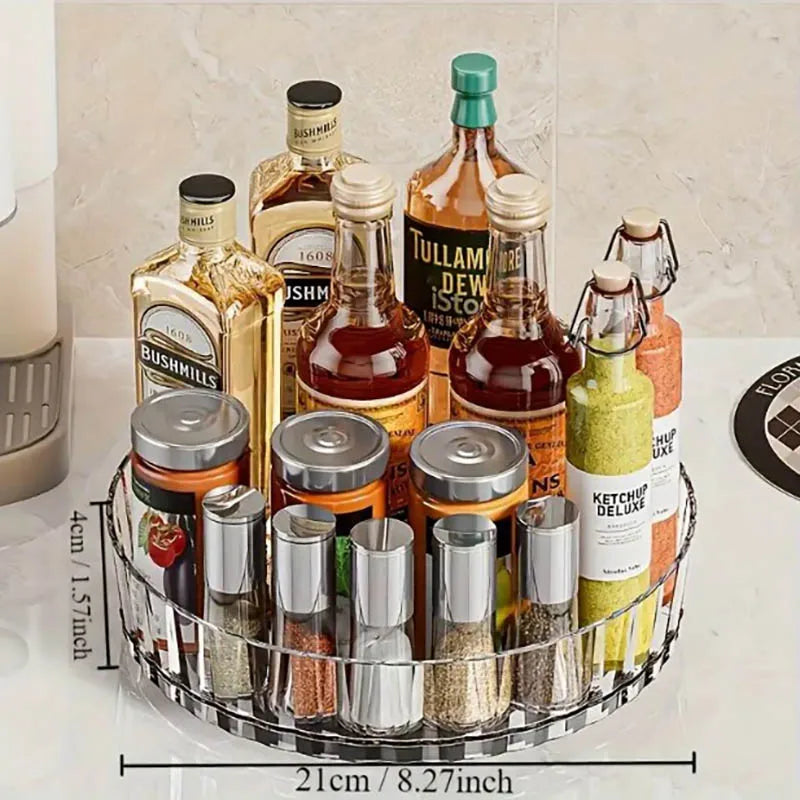 360° Rotating Spice Rack Organizer – Desktop Storage Box for Kitchen & Bathroom, Easy Access Countertop Storage