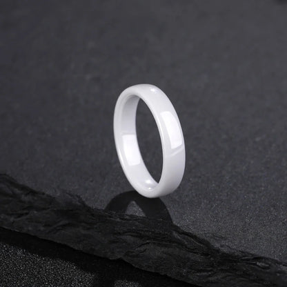 Kolmnsta White Ceramic Rings – 2mm, 4mm, 6mm Polished Anti-Allergy Wedding & Engagement Bands for Men & Women