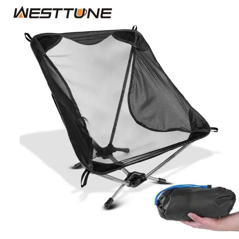 WESTTUNE Ultralight Camping Chair - 780g Lightweight Aluminum Mesh Chair for Backpacking, Hiking & Travel