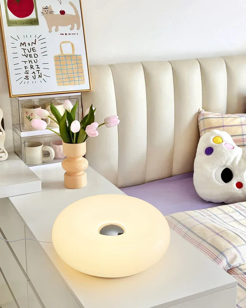 Bauhaus USB Table Lamp - Donut-Shaped Ambient Light for Bedroom, Living Room, & Dining Room Decoration