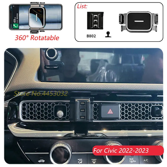 Honda Civic 11th Gen Car Phone Holder - Rotatable One-Handed Dashboard Mount (2022-2023)