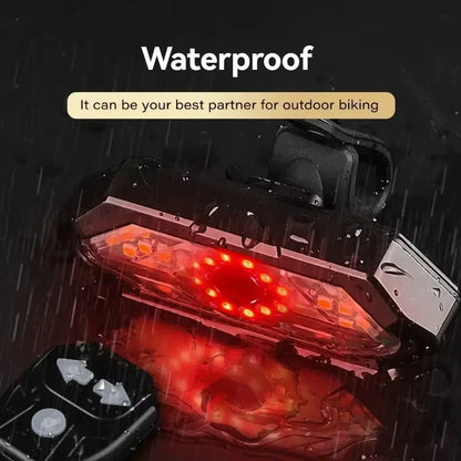 Wireless Bike Turn Signal Rear Light – USB Rechargeable LED Bicycle Tail Lamp with Remote Control Safety Warning Light
