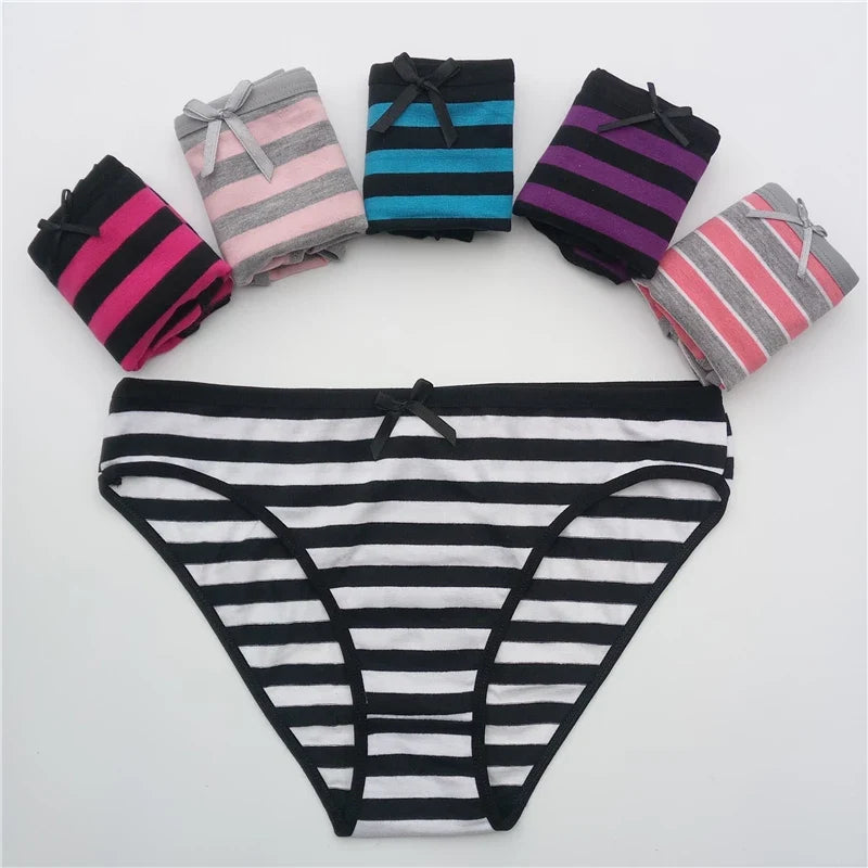 5 Pcs Women’s Cotton Panties Set - Soft Bikini Briefs Sexy Ladies Underwear Comfortable Everyday Briefs