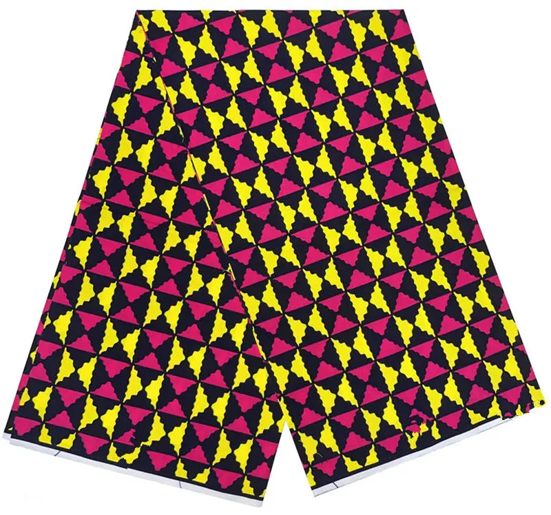 Cotton Batik Ankara Fabric - 100% African Wax Print Bronzing Golden Fabric 6 Yards for Dresses & Crafts