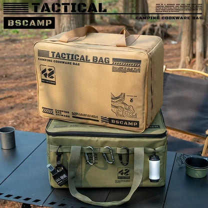 Insulated Tactical Camping Bag - Waterproof Foldable Outdoor Picnic & Tableware Storage Bag, 30L/42L/56L Large Capacity