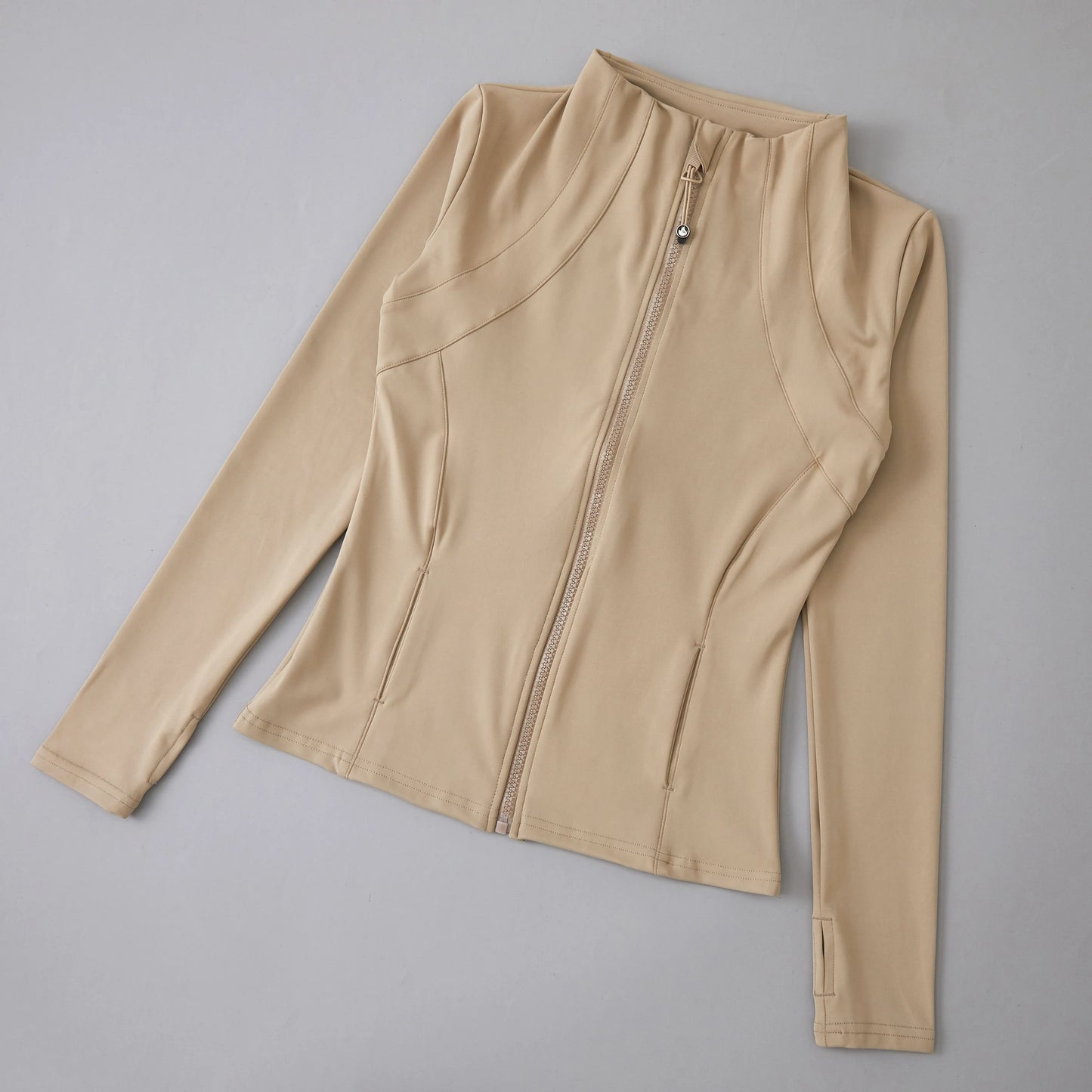 New Yoga Wear Ladies Coat – High Elastic Loose Fitness Top, Long Sleeve Stand-Up Collar for Exercise