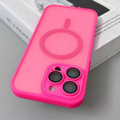 Magnetic Matte Translucent Armor Case – Shockproof Cover for iPhone 17, 16, 15, 14, 13, 12, 11 Pro Max Plus with MagSafe Wireless Charging