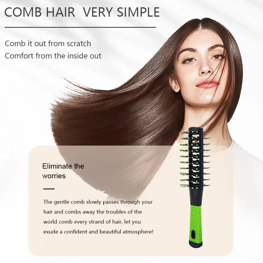 Pro Salon Double-Side Massage Comb – Anti-Tangle Detangling Hairbrush with Wide Teeth, Anti-Loss Hairstyling Brush