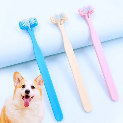 Double Sided Dog Toothbrush Set - 2pcs Pet Oral Care Toothbrushes for Teeth Cleaning and Dental Hygiene