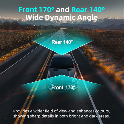 Aprilboy K6 4K WIFI Dash Cam - Front & Rear Dual Lens, 1080P Night Vision, Parking Monitor, Mini Car DVR