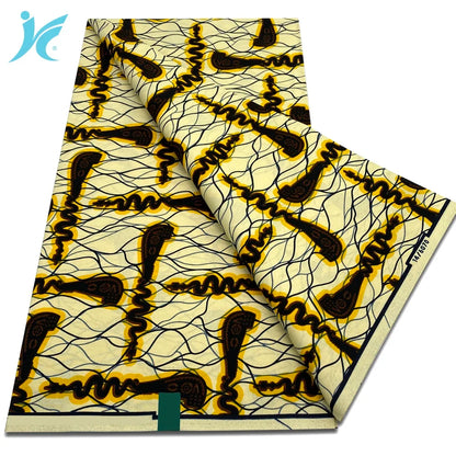 Classic African Wax Fabric - 100% Cotton Soft Ankara Pagne for Women's Dresses