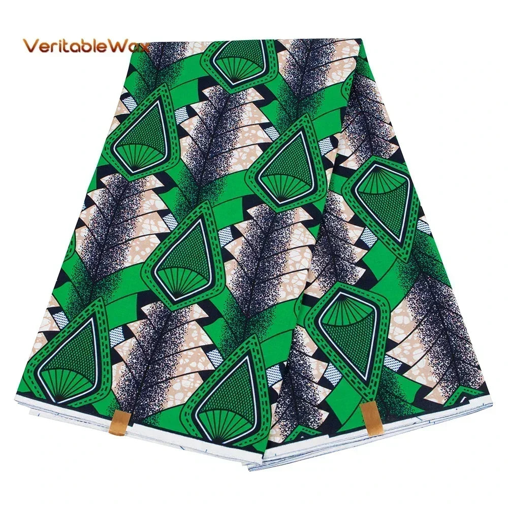 African Ankara Wax Print Fabric - 100% Cotton Real Wax African Patchwork Material for Dresses A-29