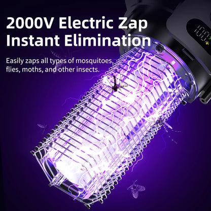 Solar Fly Zapper Garden Light - Rechargeable Outdoor Mosquito Killer Lamp & Insect Trap