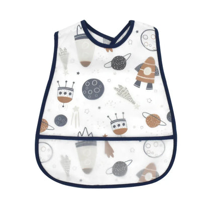Adjustable Baby Bibs - Waterproof EVA Cotton Cartoon Feeding Bibs with Burp Cloth for Boys & Girls