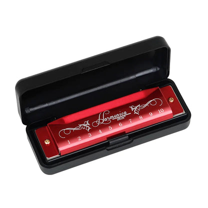 IRIN 10 Hole C Key Harmonica - Colorful Beginner Woodwind Instrument for Music Learning & Performance