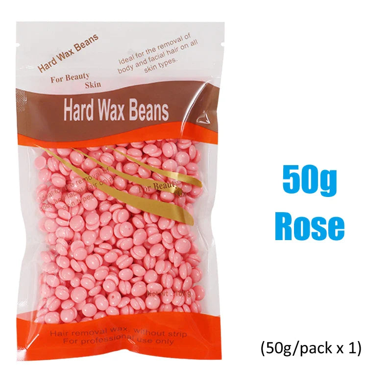 500g/200g/50g Hard Wax Beans – European Brazilian Pearl Wax for Hair Removal & Wax Warmer Machine