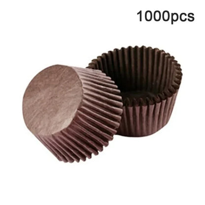 1000-Piece Mini Chocolate Paper Liners - Solid Color Cupcake, Muffin & Baking Cups