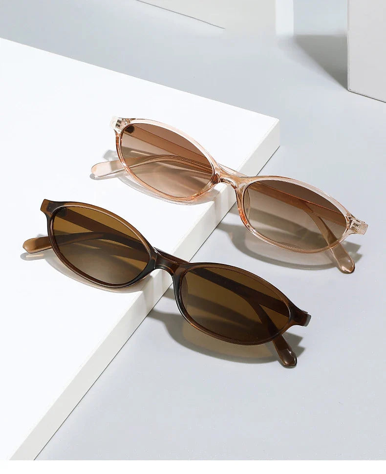 Sexy Small Oval Women's Sunglasses 2024 – New Fashion Black & Brown Summer Shades, Trendy Unique Eyewear for Men & Women