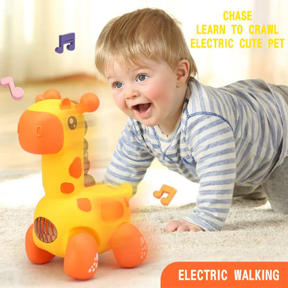 Giraffe Crawling Toy with Lights & Music – Educational Rope Toy for Toddlers, Early Learning Puzzle Toy