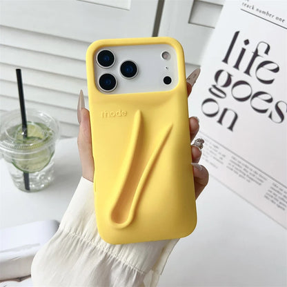 Silicone iPhone Case - 3D Toast Ribbon Espresso Cover for iPhone 12–17 Pro Max, Plus & Air