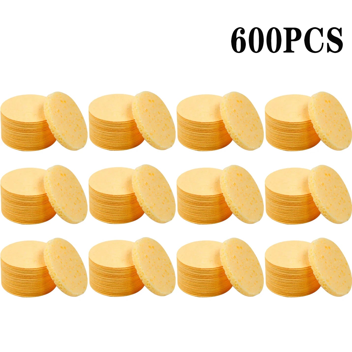 50–1000PCS Natural Wood Pulp Compressed Face Wash Sponges – Foaming Facial Cleansing Puffs for Skincare & Makeup Removal