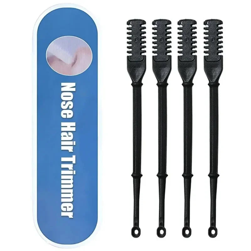 Manual Double Head Nose Hair Trimmer - Painless Portable Nostril Hair Remover & Ear Brow Grooming Tool