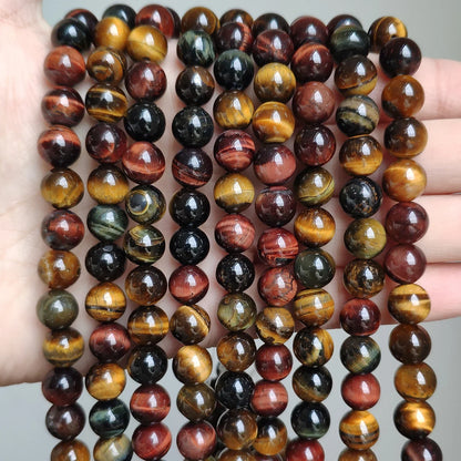 Natural Flame Stone Beads - Yooperlite & Fire Sodalite Loose Spacer Beads for DIY Bracelets and Necklaces