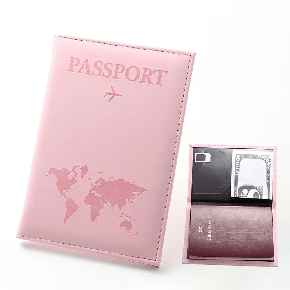 RFID Leather Passport Holder - Vintage Travel Wallet Case for Men & Women with ID and Card Storage