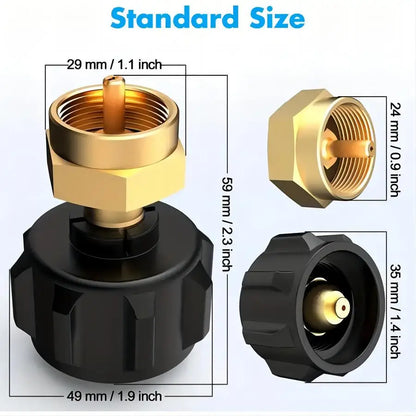 YANBIGUO Propane Refill Adapter - Solid Brass Coupler for Refilling 1lb LP Gas Cylinders from 20lb Tanks