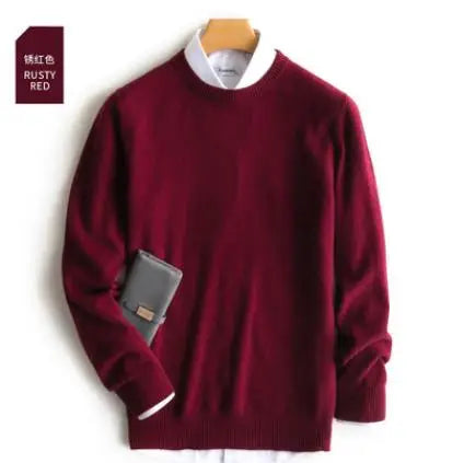 Men's Classic V-Neck Sweater - Cashmere Cotton Blend Warm Autumn Winter Pullover Casual Jumper