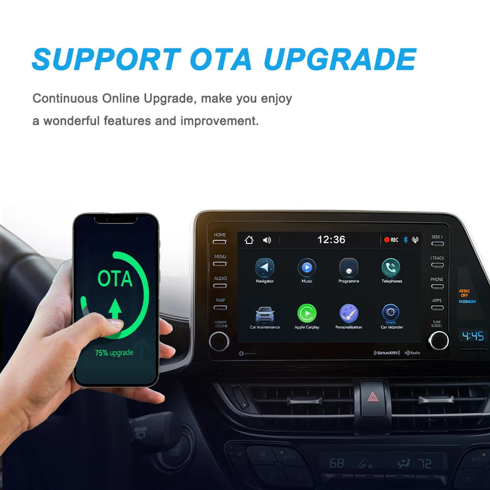 2-in-1 Wired to Wireless CarPlay & Android Auto Adapter – 5GHz WiFi Mini Dongle for 99% of Cars with Original Wired Systems