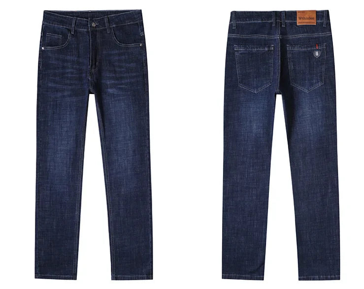 Men’s All-Match Brand Trousers – High-Quality Business Casual High Waist Denim Jeans for All Seasons