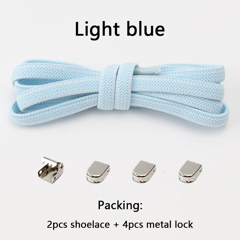 No-Tie Elastic Shoelaces – One Size Fits All Sneakers for Adults & Kids, Flat Tieless Shoestrings
