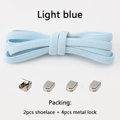 No-Tie Elastic Shoelaces – One Size Fits All Sneakers for Adults & Kids, Flat Tieless Shoestrings
