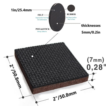 44PCS Non-Slip Furniture Grippers – Self-Adhesive Rubber Pads for Legs & Hardwood Floor Protection
