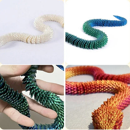 3D Printed Snake Egg Mold – Creative Decompression Rotatable Articulated Snake Desktop Ornament & Realistic Animal Toy for Kids