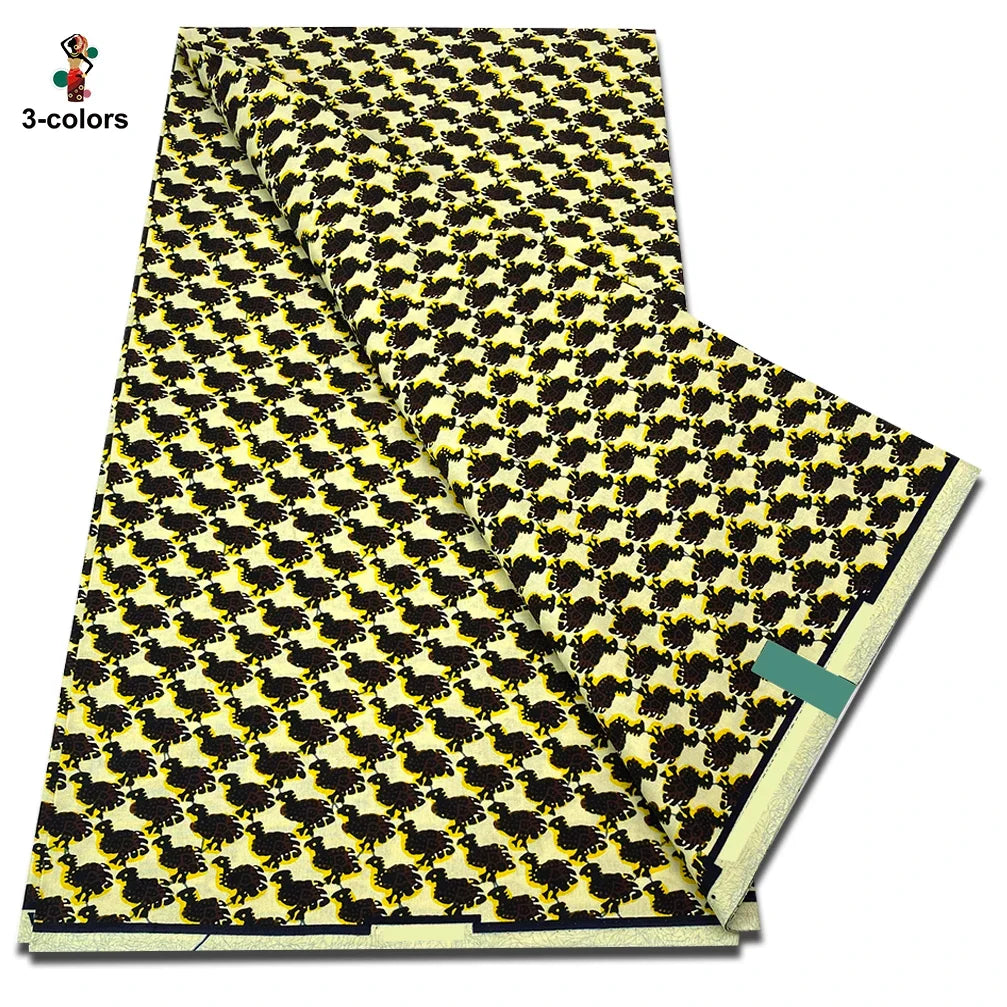 African Real Wax Print Fabric - 100% Cotton Soft Ankara Pagne Material for Dresses