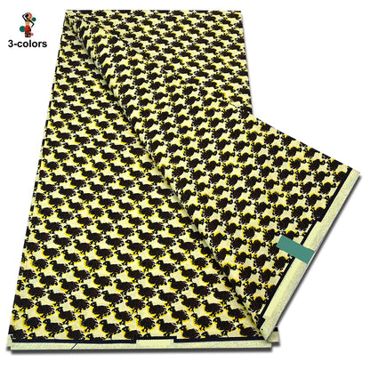 African Real Wax Print Fabric - 100% Cotton Soft Ankara Pagne Material for Dresses