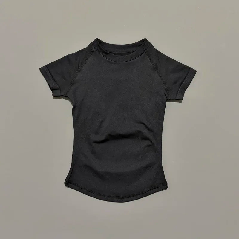HISTELLO Women’s Sports T-Shirt - Short Sleeve Gym Yoga Workout Top for Running & Fitness Activewear