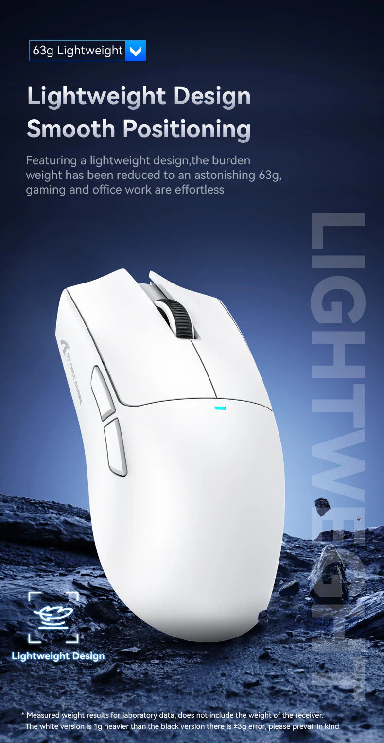 Attack Shark X11 Tri-Mode Wireless Gaming Mouse – 2.4GHz/Wired/Bluetooth PAW3311 22000DPI RGB PC Mouse 400IPS