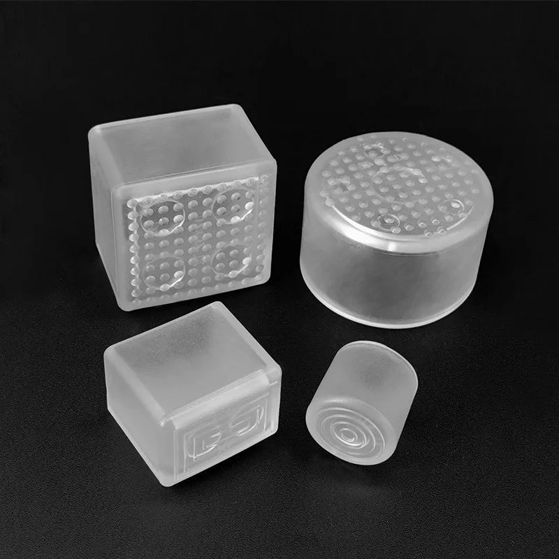 Transparent Silicone Furniture Leg Protectors - Round Chair & Table Foot Covers for Scratch Prevention