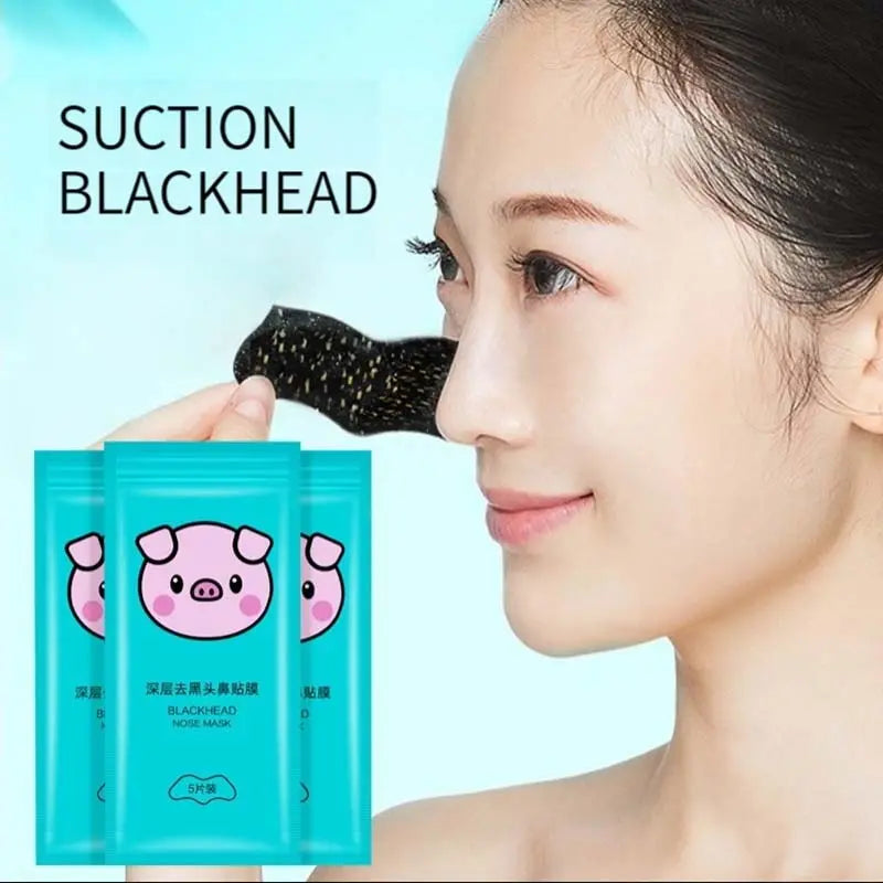 5PCS Blackhead Removal Nasal Strips – Acne & Pore Shrinking, Deep Cleaning Magic Adsorption for Smooth Skin