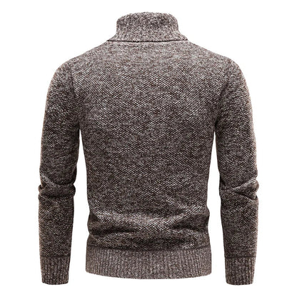 Men's Autumn Winter Fleece Turtleneck Sweater - Thick Warm Slim Fit Elastic Pullover Luxury Casual Top