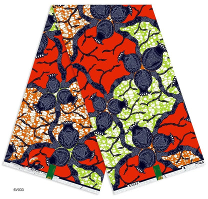 African Ankara Wax Print Fabric - 100% Cotton Soft Nigerian Real Wax Material for Women’s Party Dresses