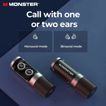 Monster Clarity 101 AirLinks TWS Earbuds – In-Ear Bluetooth Headphones with ENC Noise Cancelling, Waterproof Design & Mic