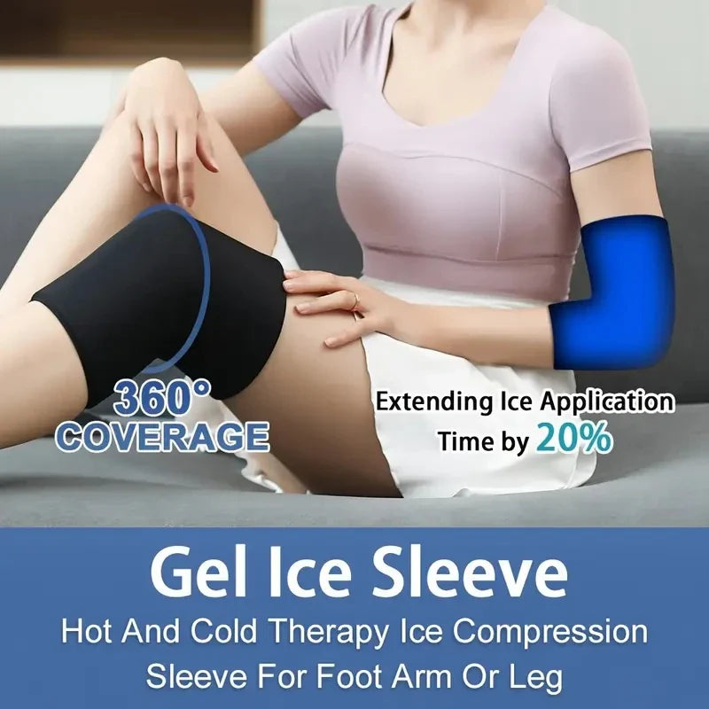 Gel Ice Sleeve Pack – Multipurpose Hot & Cold Therapy for Elbow, Knee, Ankle & Hand, Reusable Pain Relief Wrap
