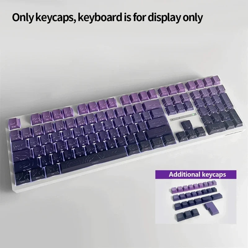 Topographic Keycaps 4.0 Version - 98 Key PBT Cherry Profile Shine Through Side Print Backlit Mechanical Keyboard Caps