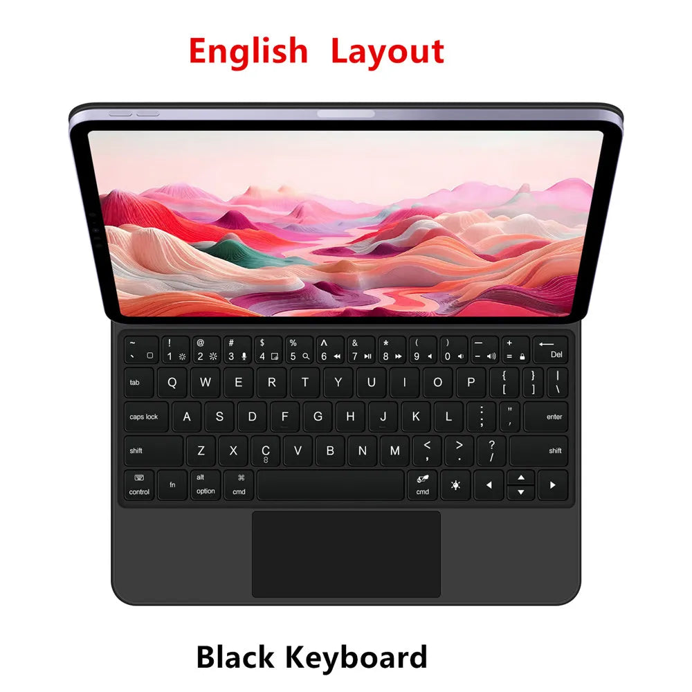 Backlit Magic Keyboard Case for iPad Pro 11/13" (2024 M4) & iPad Air M2 – Smart Folio Cover